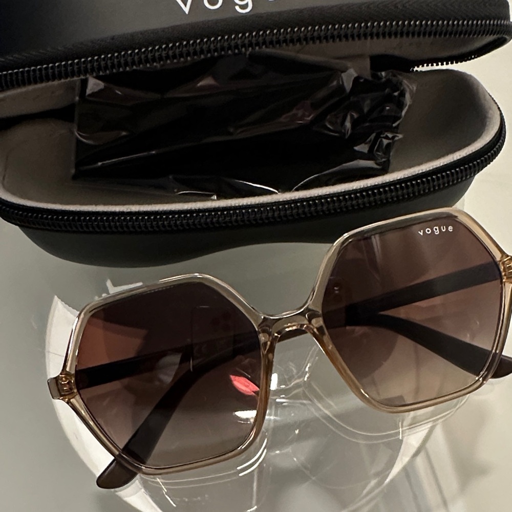 Vogue Hexagonal Brown Sunglasses
